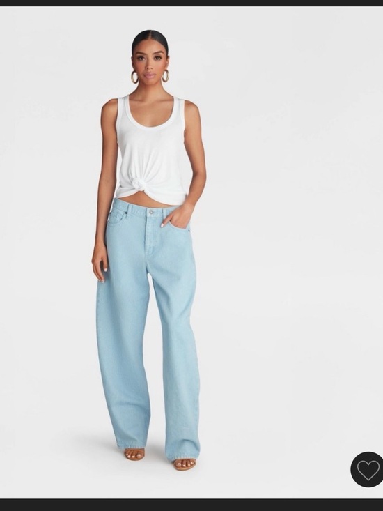 KBB by Khlana Denim - High-Rise Wide Leg Jeans in Light Blue Wash